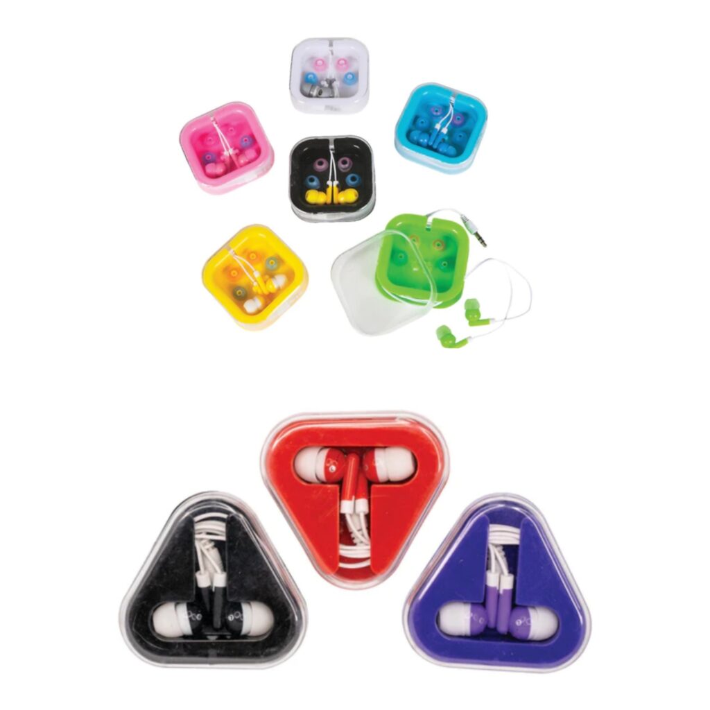 Colored earbuds w/ case