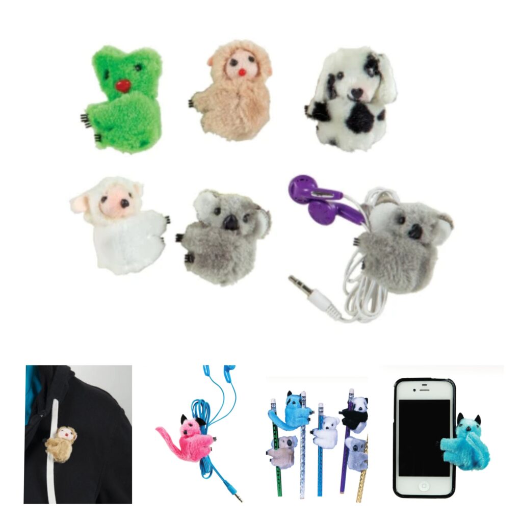 Clip - on - critter plush animal clips